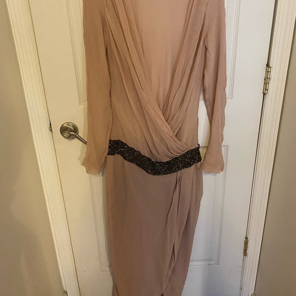*NWOT*100% genuine silk blush pink evening dress